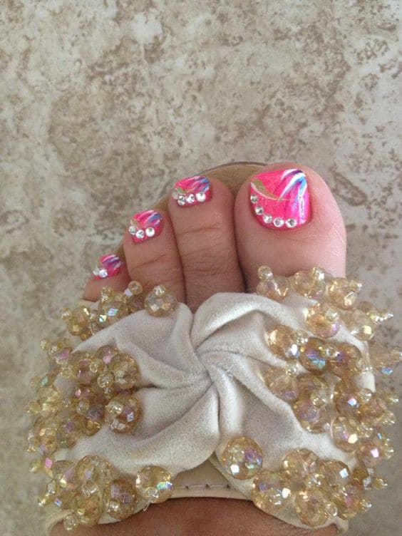 Bedazzled Toe Nails 1