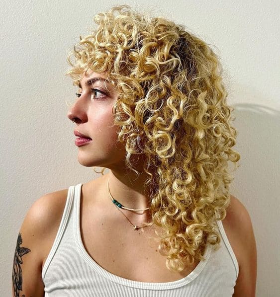 Blonde Curly Shag Cut 3