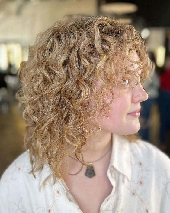 Blonde Curly Shag Cut 6