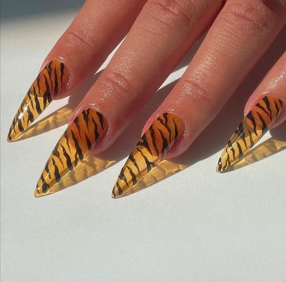 Bold Tiger Print Nail Ideas 2