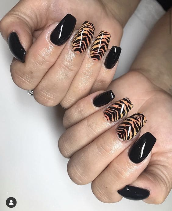 Bold Tiger Print Nail Ideas 4