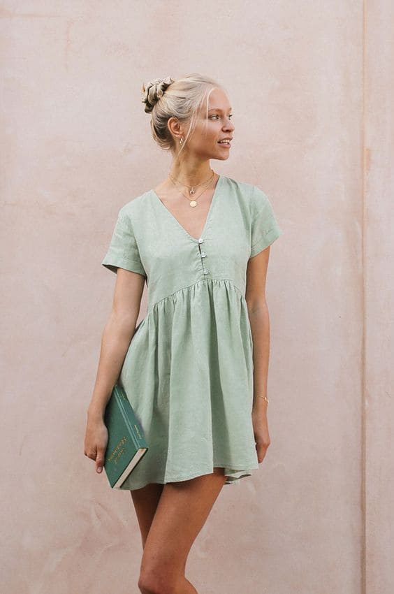 Casual Linen Mini Dress 2