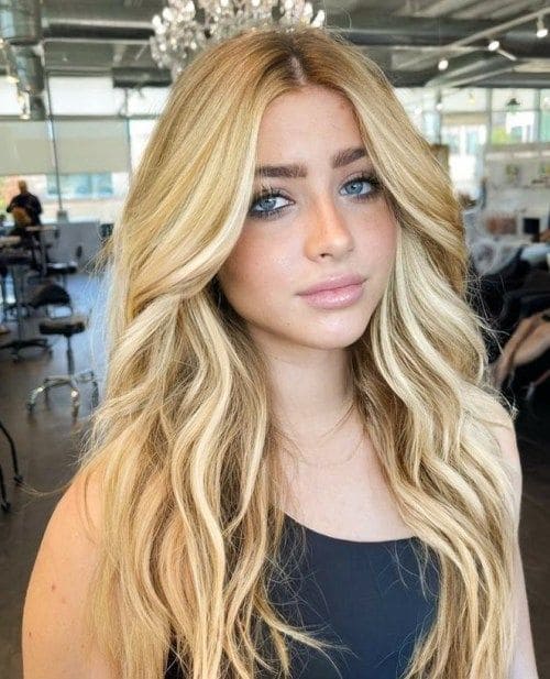 Champagne Blonde with Honey Lowlights 2