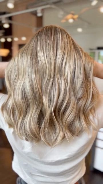 Champagne Blonde with Honey Lowlights 6