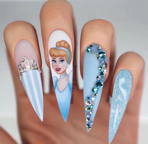 Cinderella Disney Princess Nails 5