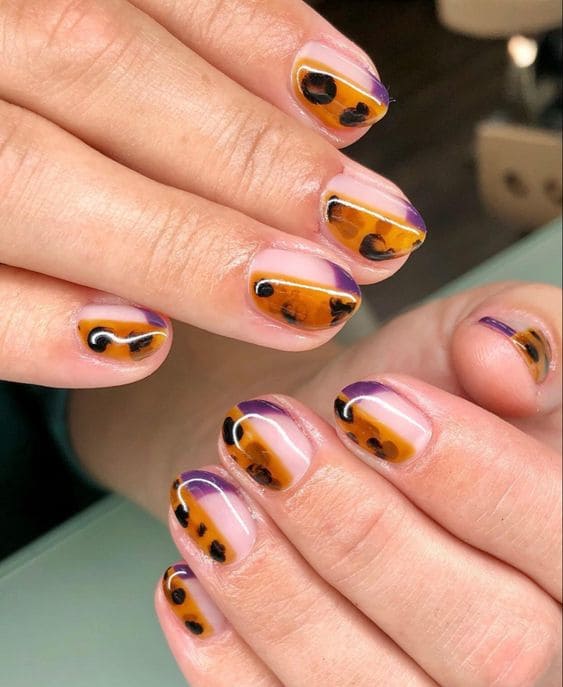 Clear Tortoiseshell Manicure 2