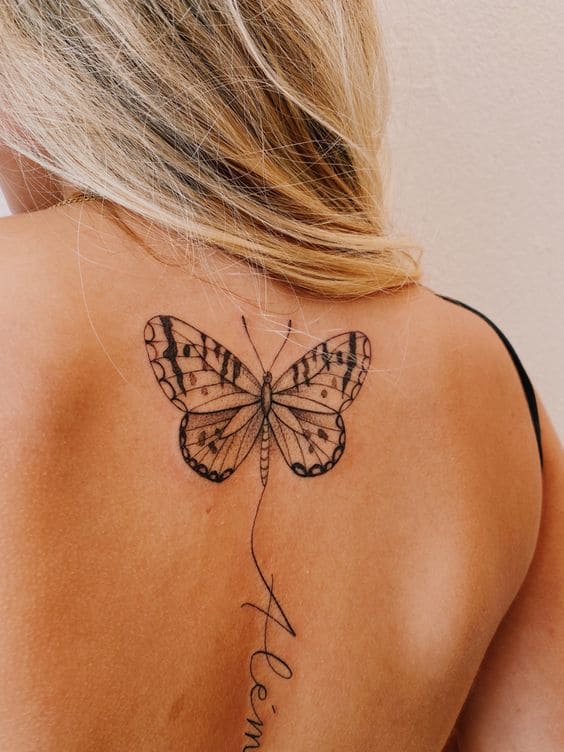 Ethereal Back Butterfly Tattoos 1