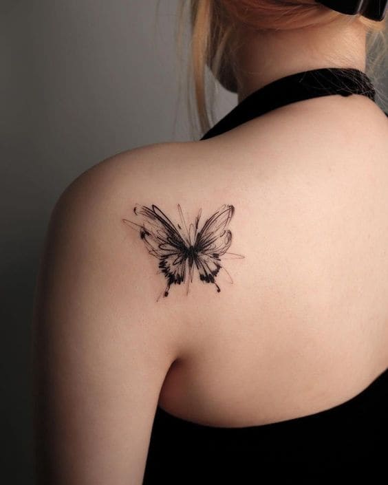 Ethereal Back Butterfly Tattoos 2