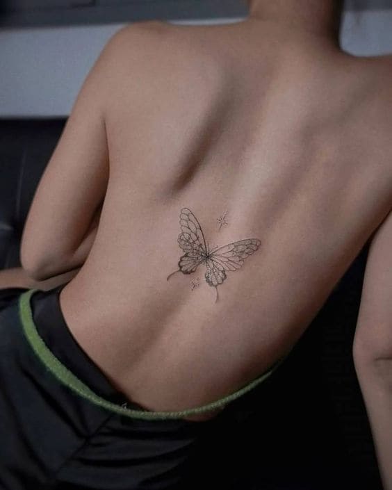 Ethereal Back Butterfly Tattoos 3