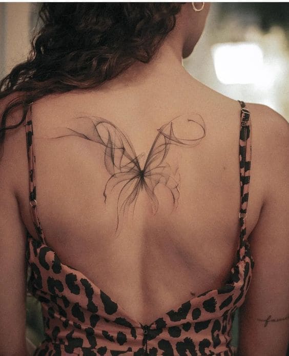 Ethereal Back Butterfly Tattoos 4
