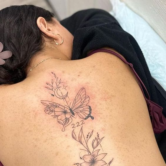 Ethereal Back Butterfly Tattoos 5