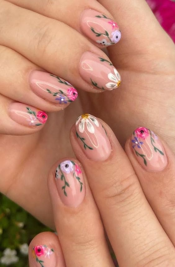 Floral French Tips 2
