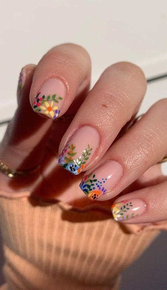 Floral French Tips 5