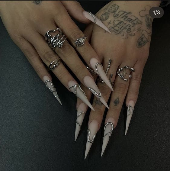 Futuristic Long Nails 6