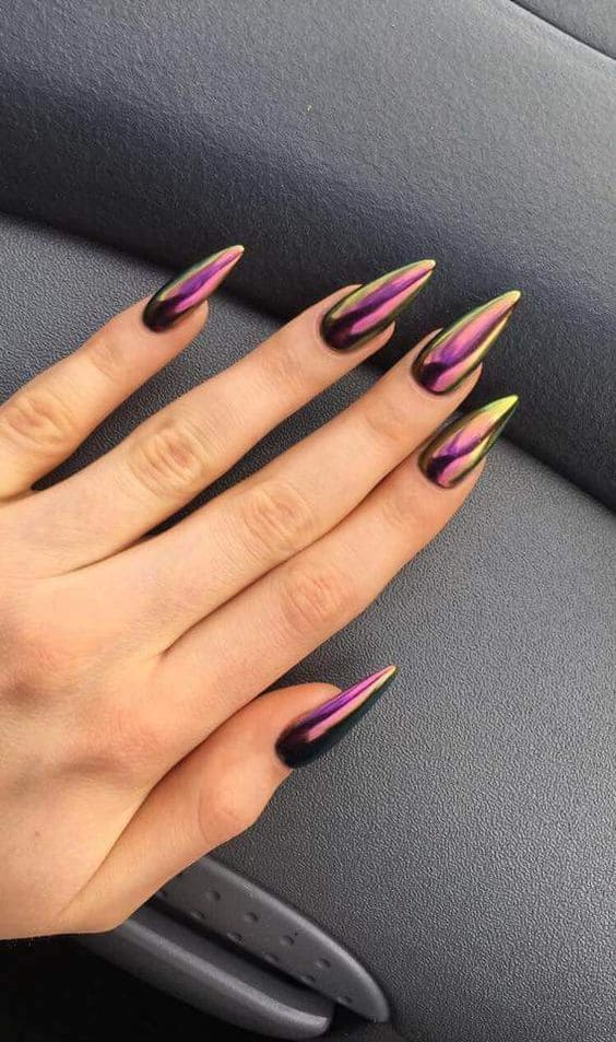 Gradient Chrome Stiletto Manicure 6