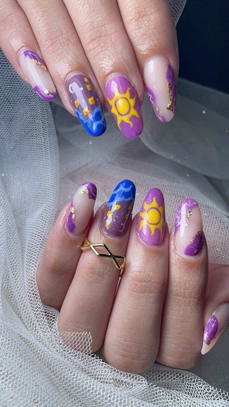 Manicure Inspired By Rapunzel 1