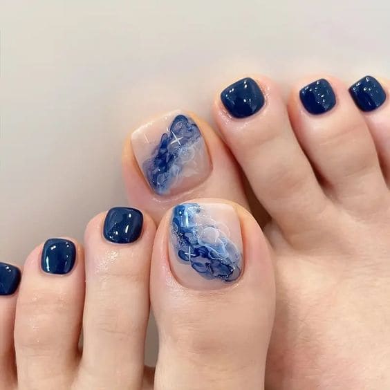 Marble Toe Nail Art 3