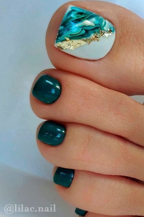 Marble Toe Nail Art 5