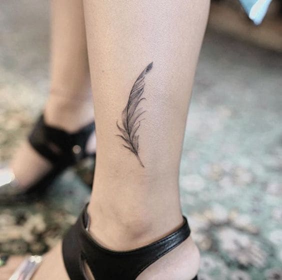 Minimal Feather Tattoo Designs 6
