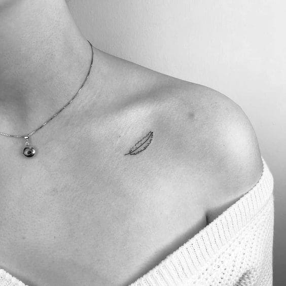 Minimal Feather Tattoo Designs 7