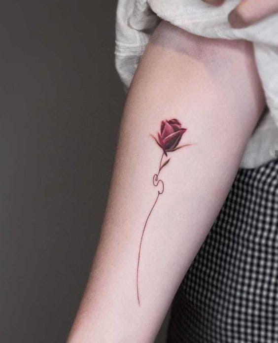 Minimalist Rose Tattoo Designs 1