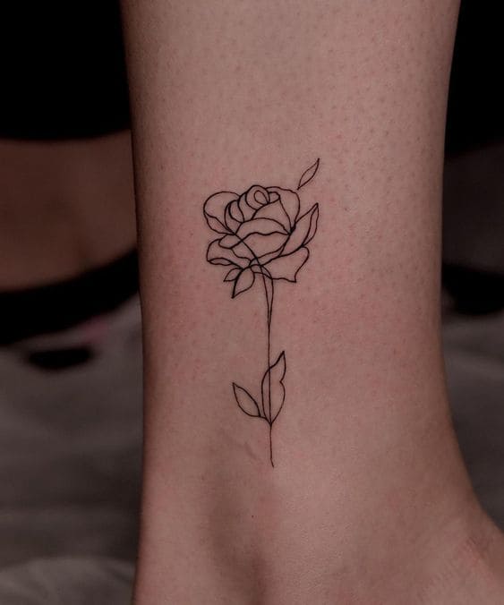 Minimalist Rose Tattoo Designs 2