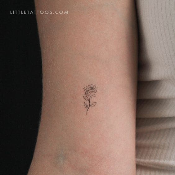 Minimalist Rose Tattoo Designs 3