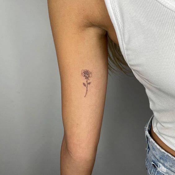 Minimalist Rose Tattoo Designs 4