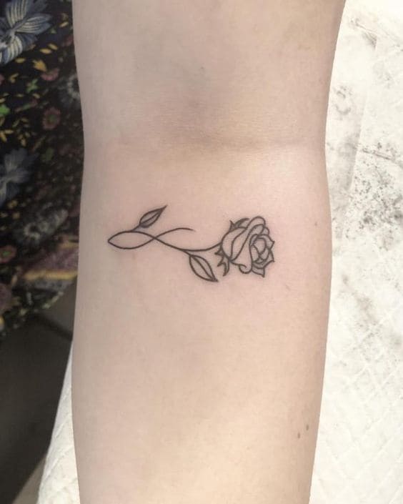 Minimalist Rose Tattoo Designs 7