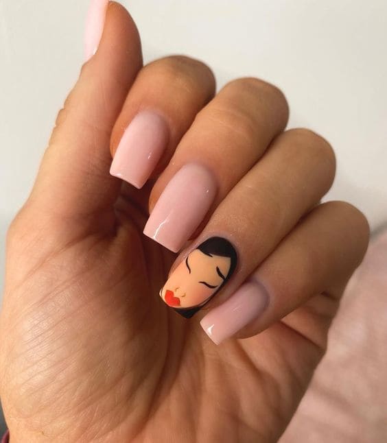 Mulan Disney Princess Nails 6