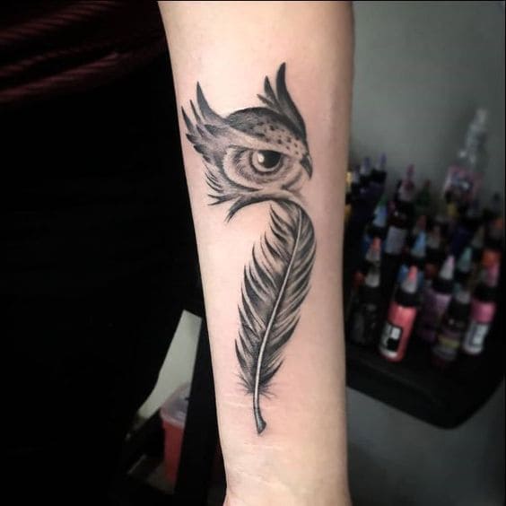 Owl Feather Tats 8