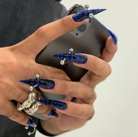 Piercing Long Stiletto Nails 2