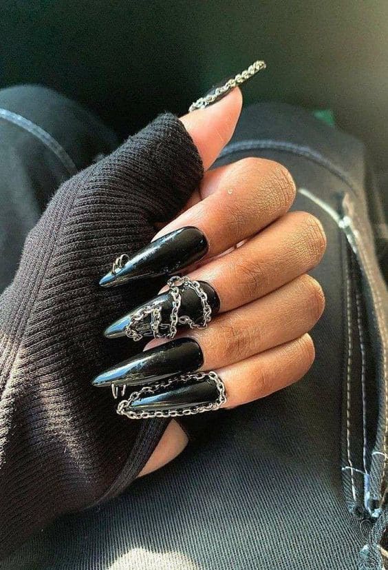 Piercing Long Stiletto Nails 3