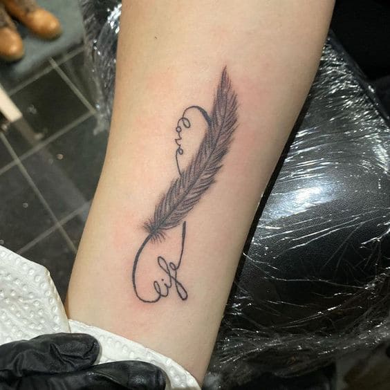 Quote Feather Tattoo Ideas 1