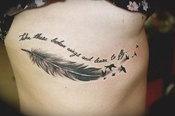 Quote Feather Tattoo Ideas 3