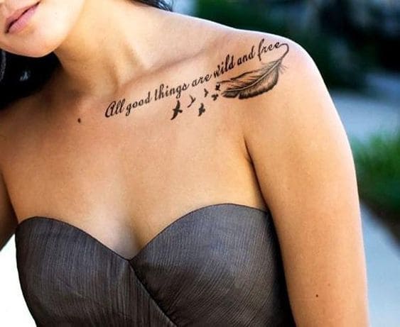 Quote Feather Tattoo Ideas 7