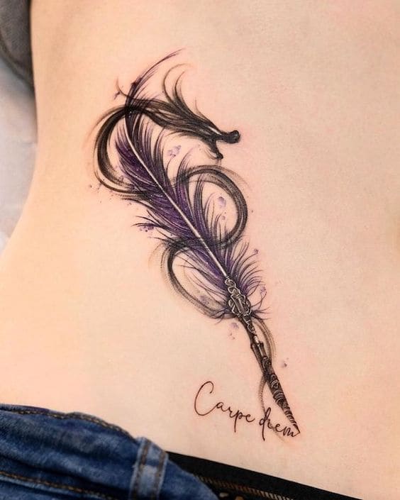 Quote Feather Tattoo Ideas 8
