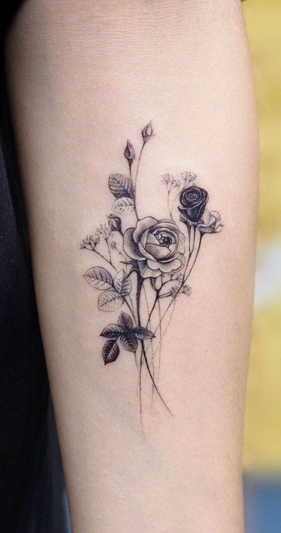 Rose Bouquet Tattoos 2