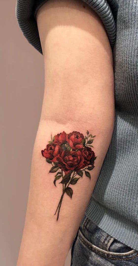 Rose Bouquet Tattoos 3