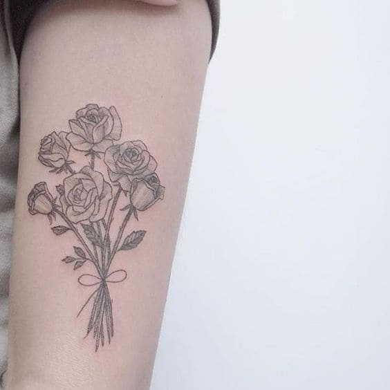 Rose Bouquet Tattoos 4