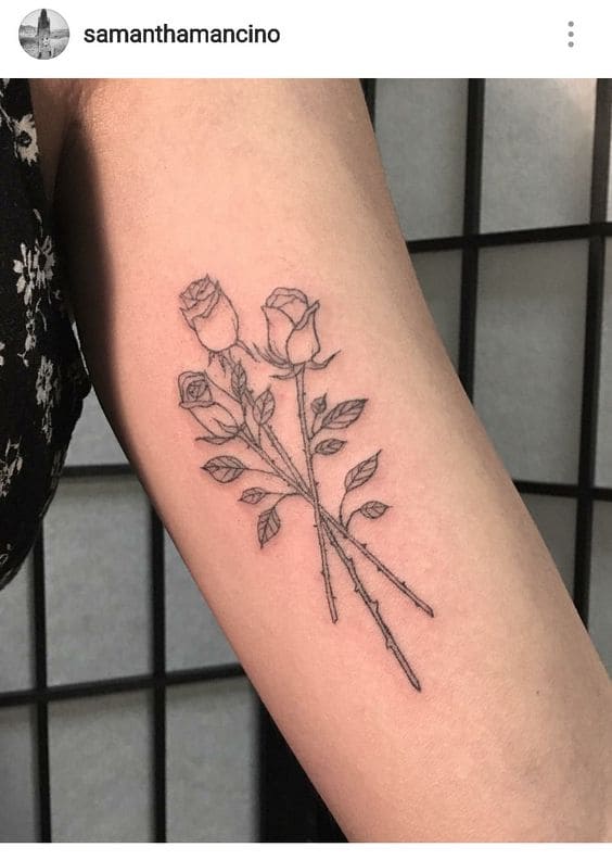 Rose Bouquet Tattoos 5