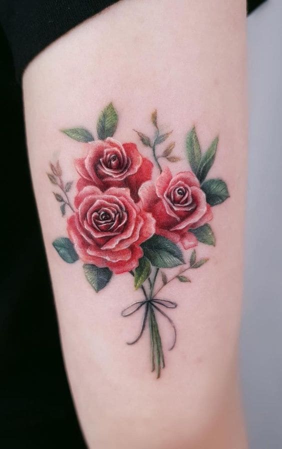 Rose Bouquet Tattoos 7