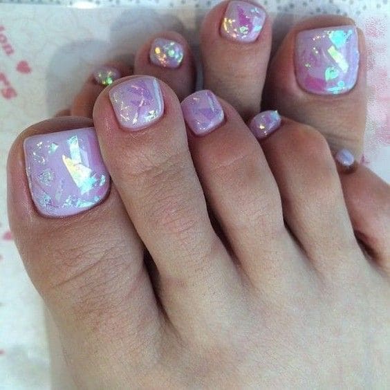 Shiny Hologram Baddie Toe Nails 2