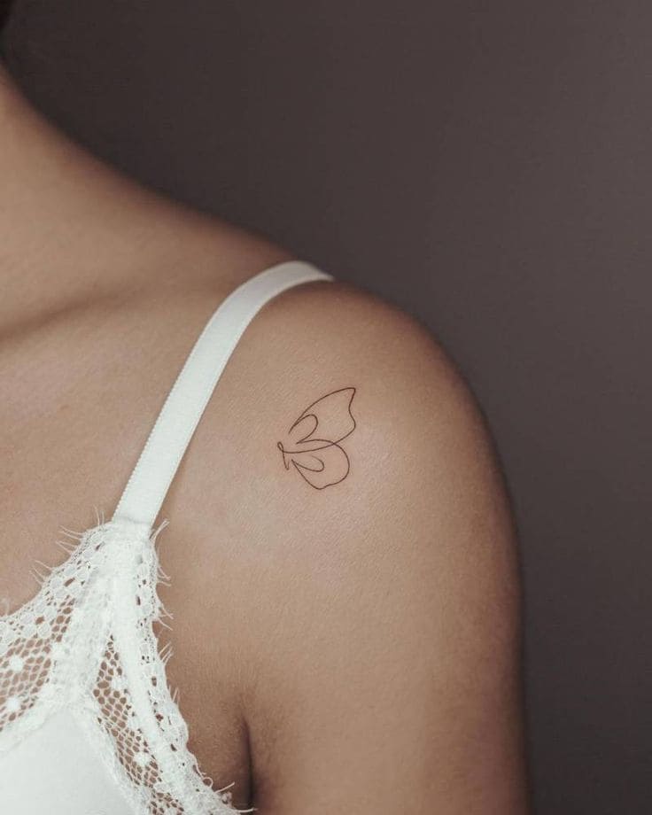 Single Line Butterfly Tattoo 3