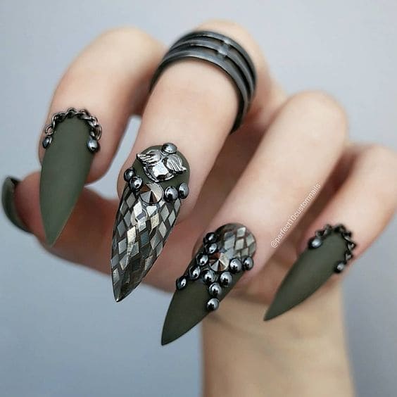 Studded Stiletto Manicure 2