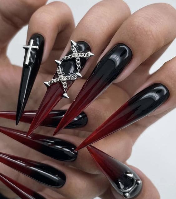 Studded Stiletto Manicure 5