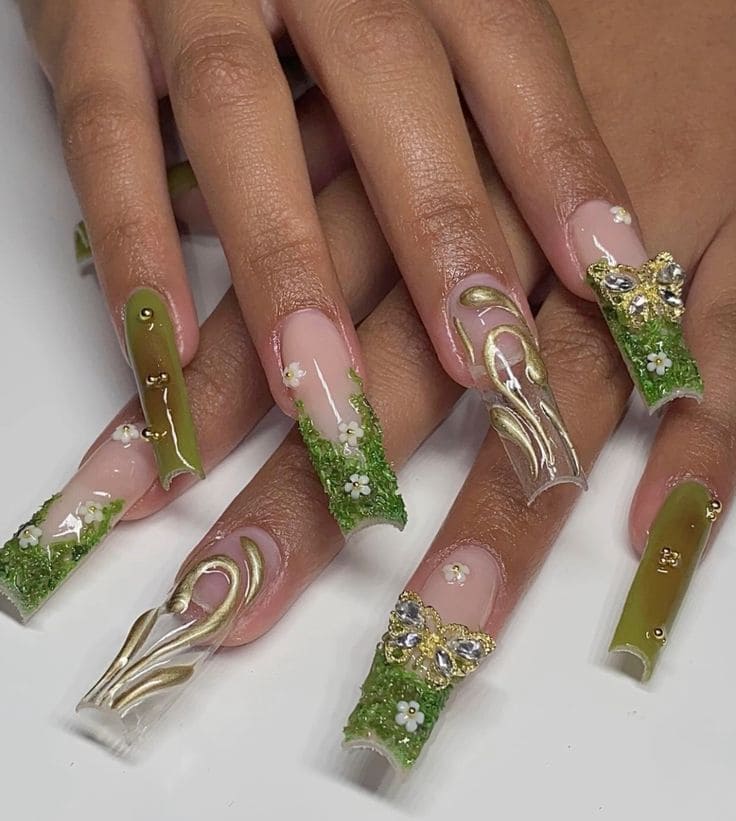 Tiana Princess Nails 6