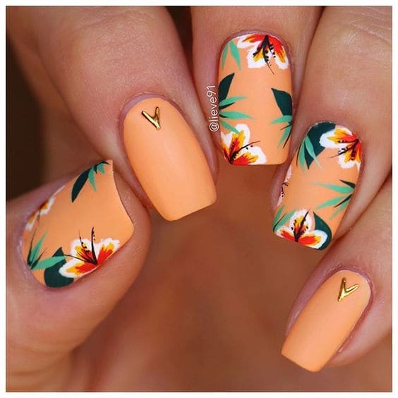 Tropical Floral Nails For Summer 1