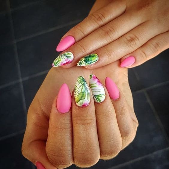 Tropical Floral Nails For Summer 4