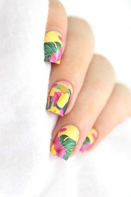 Tropical Floral Nails For Summer 7